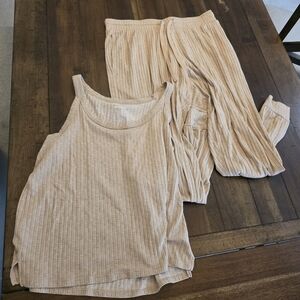 Ribbed Tan Lounge Set